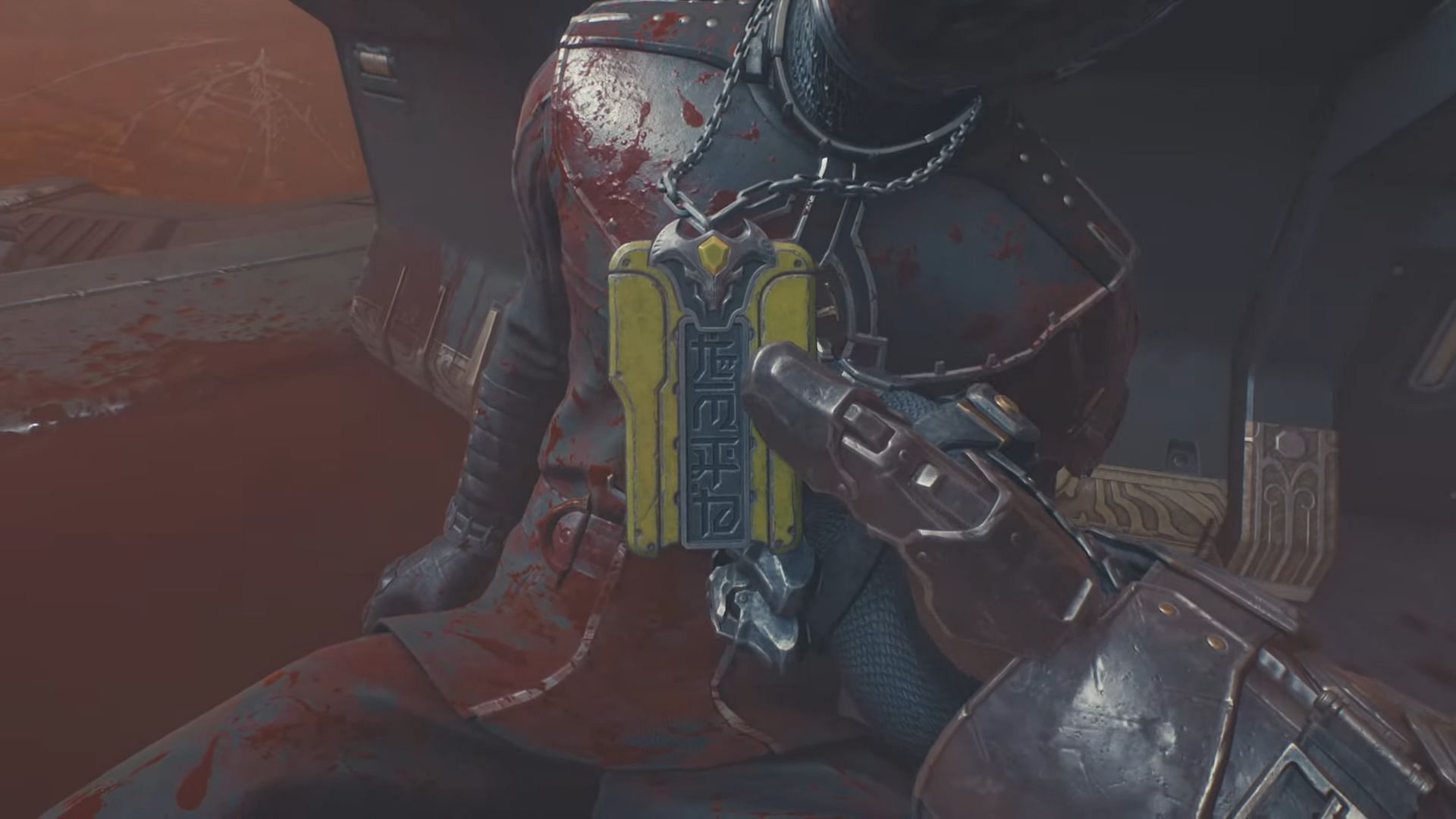 The Yellow Key Card can be found on the body of a fallen Sentinel soldier (Image via Sportskeeda Gaming | Bethesda Softworks)